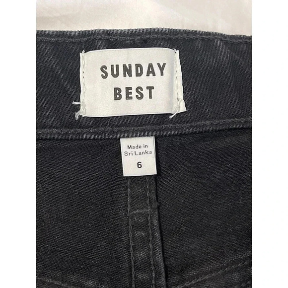 Aritzia Sunday Best Zola Mom Jean Size 6 Black High Rise Tapered Leg - Picture 11 of 13